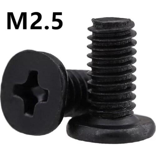 200pcs/lot M2.5x4/5/6/8/10/12mm Carbon Steel Thin Edge Flat Large Flat Head Cross Screw CM