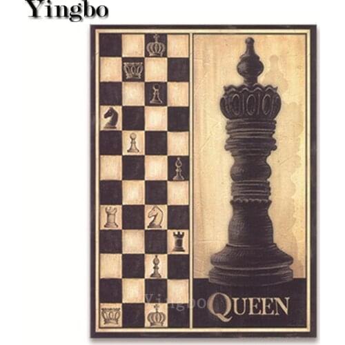 5D Diy diamond painting Retro Chess full picture square round drill diamond embroidery rhinestone diamond mosaic decor gift