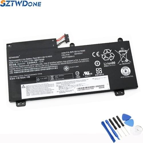 SZTWDONE 00HW041 Laptop Battery For Lenovo Thinkpad E560P 00HW040 SB10J78989 11.4V 47WH 4120MAH