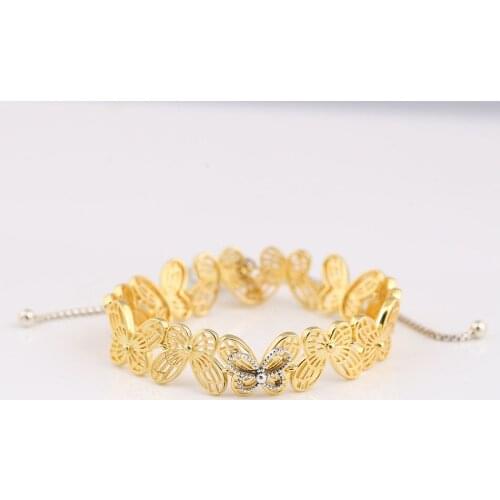 Authentic S925 Sterling Silver Shine Openwork Butterflies Sliding Bracelet Bangle For Women Wedding fit Lady Fine Jewelry