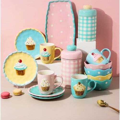 Cake Sweetheart Dishes Lovely Maiden Heart Creative Tableware Household Dinner Bowl Snack Dish Fruit Salad Plate Fish Plate