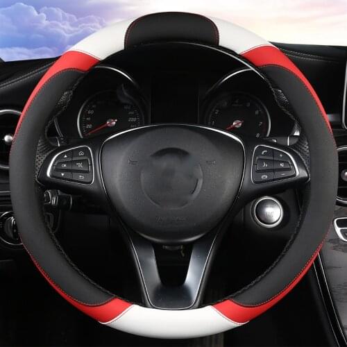 PU Leather Universal Car Steering-wheel Cover 38CM Car-styling Sport Auto Steering Wheel Covers Anti-Slip Automotive Accessories