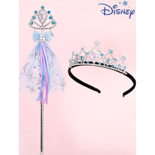 Frozen Childrens Crown Tiara Girls Hair Hoop Princess Magic Wand Hair Accessories Gift Box Disney Girls Gift