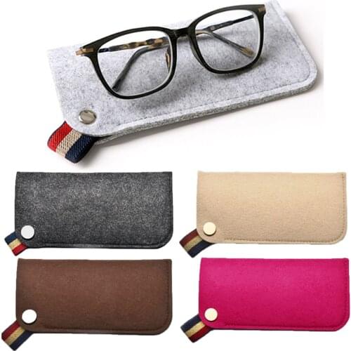 New Unisex Fashion Felt Sunglasses Storage Bags For Men Women Colorful Candy Eyeglasses Box Soft Car Accessoires