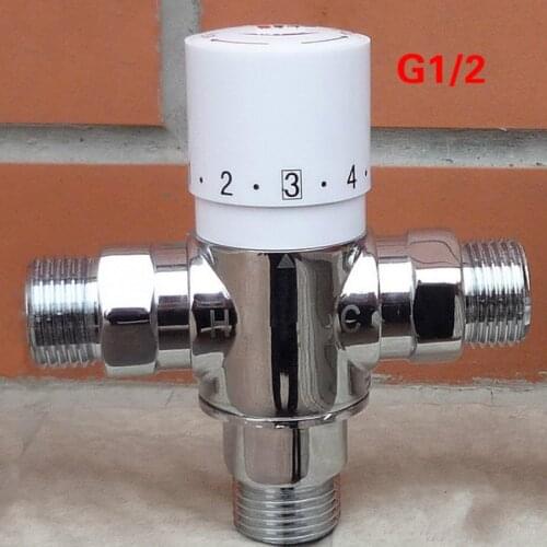 G1/2" DN15 Thermostatic valve thermostatic mixing valve deck mounted Solar brass thermostatic valve pipeline valve