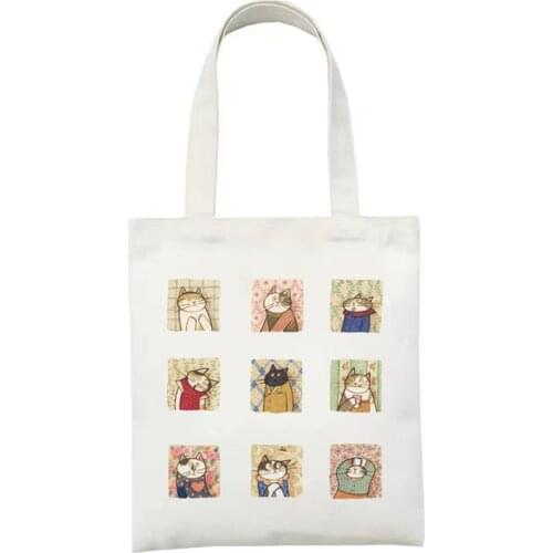 College Canvas Students' Teacher Books Bag Female Funny Animal Cartoon Gift Hand Bag Cute Printed Leisure Girls Shopper Bags