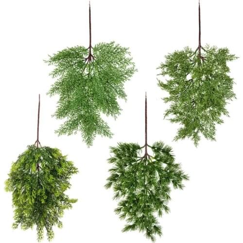 2pcs Artificial Christmas Pine needles Branch For Plant Wall Background Wedding Party Home Garden Hotal Office Bar Decorative