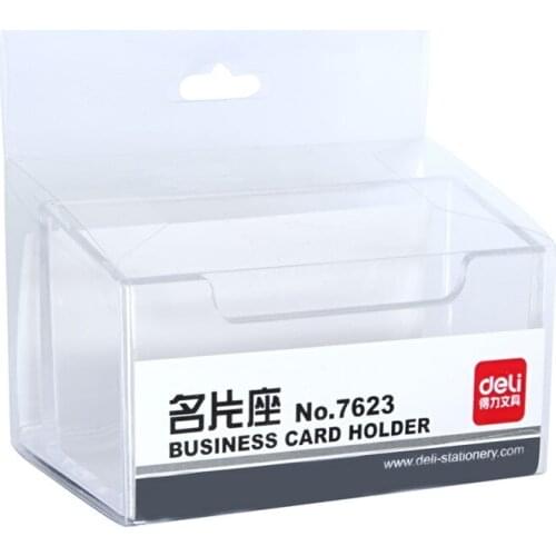 Stationery 7623 business card holder desktop transparent plastic business card case stationery organizer