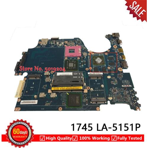 J502P CN-0J502P 0J502P J502P KAT00 LA-5151P for Dell Studio 1745 Laptop Motherboard Mainboard 216-0729042