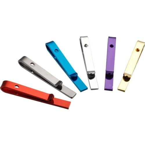 Fashion Classic Men Tie Pin Clips 6 Colors Plated Copper Tie Clips For Men 43mm*8mm Exquisite Wedding Tie Clips Men Tie Bar