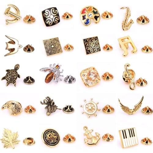 Summer new brass electroplating 24 K gold luxury Gold Brooch mens Lapel Pin scarf hat backpack badge fashion exquisite jewelry
