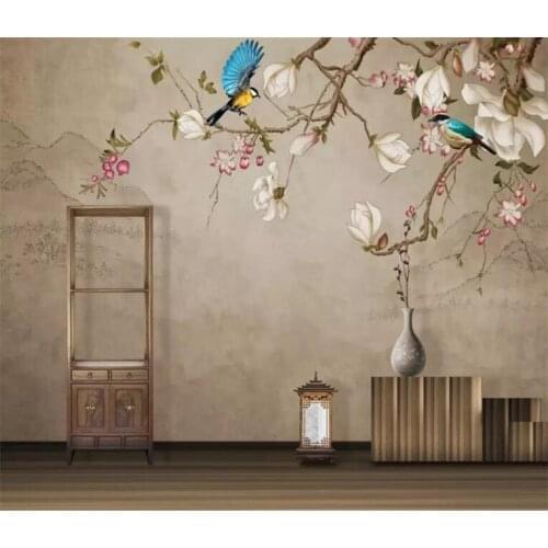 Custom wallpaper mural HD Bird Magnolia TV background wall wallpaper painting papel de parede wall paper home decor