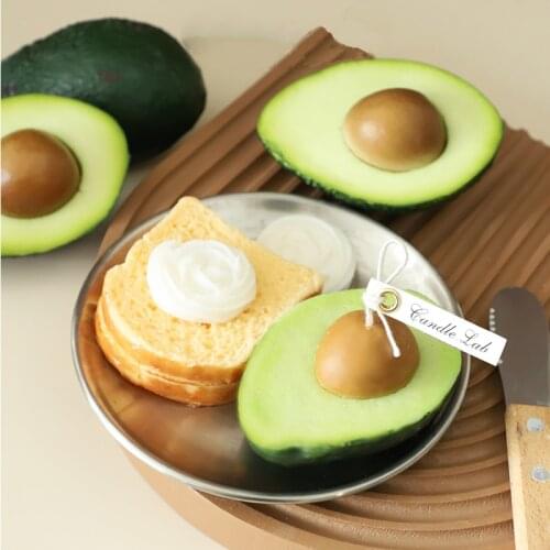 Newest 3D Simulation Avocado Scented Candle Silicone Fruit Soap Making Molds For Home Decorations Art Craft Tools