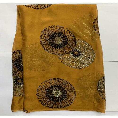 Latest Fashion High Quality Soft Silk Chiffon Printed Hot Drilling Fabric 5 Yards For Lady Dress Sewing Material.L1010202