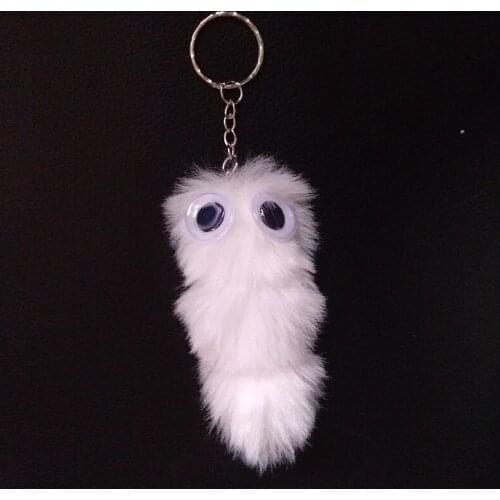 New Eye Pompon Key Chain Fluffy Fake Fur Ball Key Ring Cute Pendant Bag Charming Car Key Holder Personality Gifts