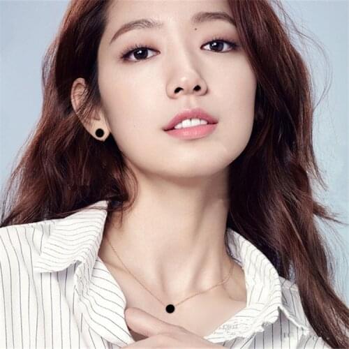 YUN RUO Rose Gold Color Two Sides Round Shell Pendant Necklace Titanium Steel Jewelry Woman Birthday Gift Not Fade Drop Shipping