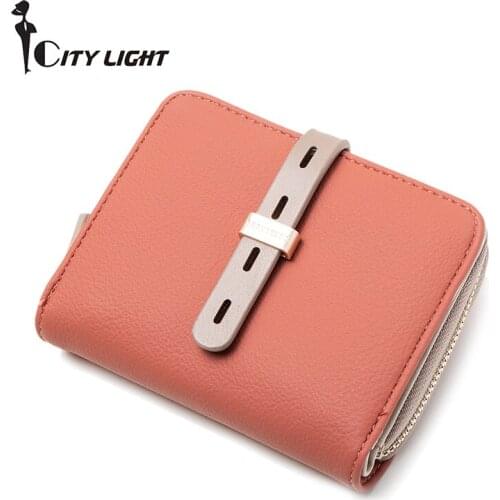 Prettyzys New Fashion Women Short Wallets Hasp Simple Zipper Female Nubuck Pu Leather Card Holder Coin Purse