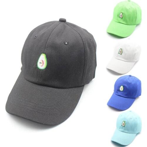 High Quality Baseball Cap Embroidery Avocado Cartoon For Men Women Casual Snapback Hat Adjustable Hip Hop Travel Visor Hats