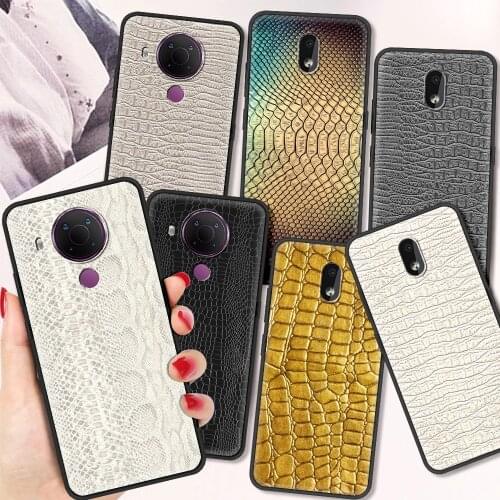 Luxury Crocodile Pattern Luxury Silicone Cover for Nokia 2.2 2.3 3.2 4.2 7.2 1.3 5.3 8.3 5G 2.4 3.4 C3 1.4 5.4 Phone Soft Case