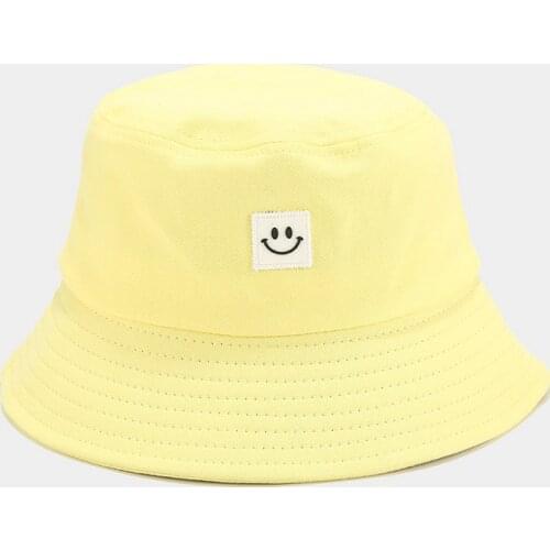 Fisherman Hat Female Summer Korean Smiley Face Standard Simple Basin Hat Student Leisure Wild Sun Hat Tide Couple Hat