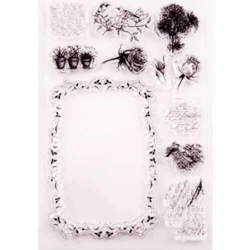T5118 Silicone Clear Stamps for Scrapbooking Flowers Decoration Embossing Folder Craft Rubber Stamp Tools New