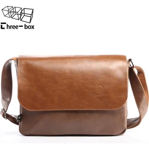 Three-box 2017 New Vintage Casual Brand Men Bags Lether Crossbody Shoulder Bags Korean Famous Mens Messenger Bag Male Bolsas