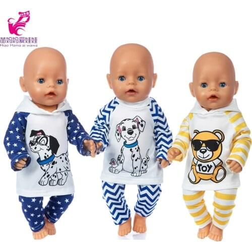 43cm Baby Doll Boy Clothes Cartoon Dog Sweater 18 Inch American Og Girl Doll Hoody Coat