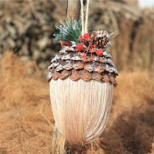 7.8" Christmas Tree Decoration Boule Noel Acorn with Fake Snow Spruce Pine Cones Pendant Ornaments Decorations for Home