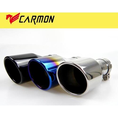 Car Universal Exhaust Pipe Muffler Tip Blue/Black/Silver Colour Slanted End 304 Stainless Steel 51mm Inlet Car Accessories