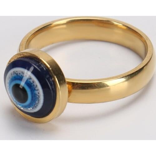 EVIL EYE Vintage Zinc Alloy Steel Turkey Blue evil Eye Rings For Women Men Party Jewelry Fashion Ring
