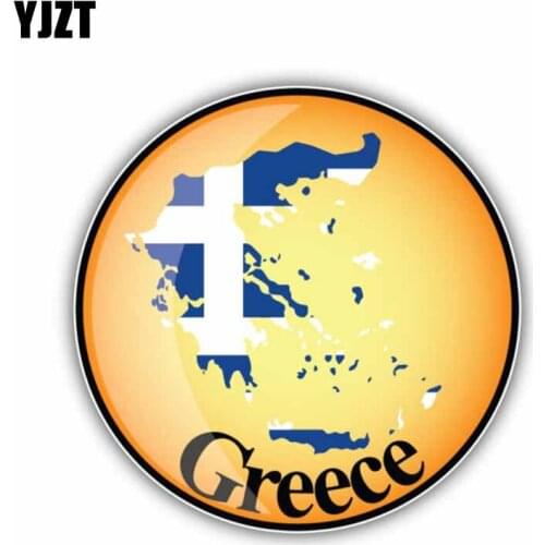 YJZT 12.7CM*12.7CM Car Accessories Greece Map Flag Car Sticker Decal Styling 6-1401