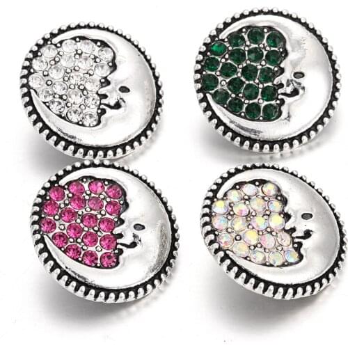 6pcs/lot snap buttons 18mm metal rhinestone apple jewelry fit 18mm snap jewelry necklaces earrings brcelets for gift