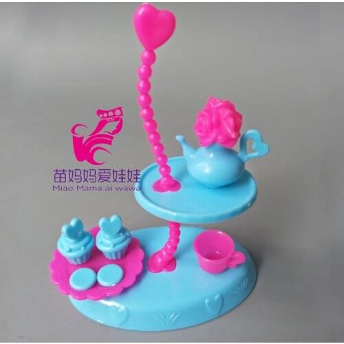 4pieces/set Doll Accessories For Barbie Dolls / Monster Hight Dolls Cake hold Play House Toys for Girls Baby