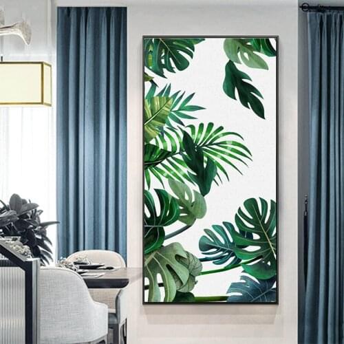 5D DIY Diamond Painting full drill square round cross stitch Tropical green plant leaves diamond embroidery mosaic decoration