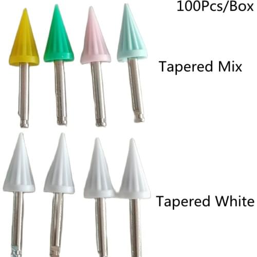 Cesoon 100Pcs/Box Dental Rubber Tapered Polishing Brush Prophy Polisher Cup Burs Points Silicon