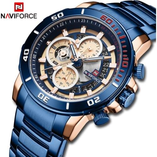 NAVIFORCE Men’s Watches Top Luxury Brand Waterproof Sport Quartz Watch Men Fashion Date Male Clock Chronograph Relogio Masculino