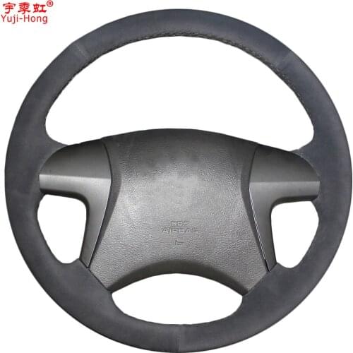 Yuji-Hong Suede Artificial leather Car Steering Covers Case for Toyota Highlander 2009-2013 Camry 2009-2011 Fortuner 2015
