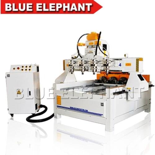 Multi Heads 4 Axis Cnc Router 0809 With Four Spindles With Four Rotary Device for Cylinder Engraving