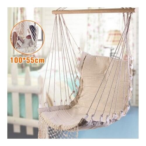 Nordic Style White Hammock Outdoor Indoor Garden Dormitory Bedroom Hanging Chair For Child Adult Swinging Single Safety Hammock
