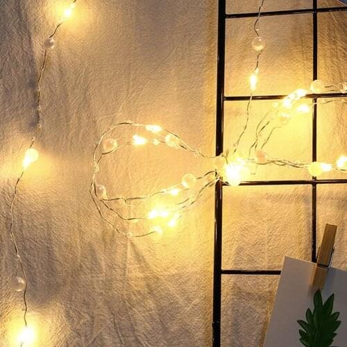 20LEDs Warm White String Light 26PCS Pearl Fairy Lights Wedding Holiday Lights for Christmas Festival Party Garden Bedroom Decor