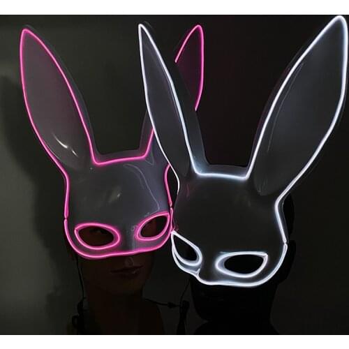 Masque Masquerade Party Masks Halloween Mask Light up LED Mask EL Neon Glowing Mask Movie Cosplay Mask Japanese Anime Mask