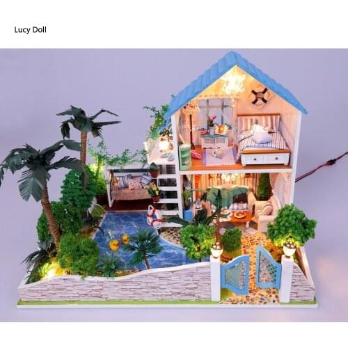 Diy Miniature Wooden Puzzle Doll House Furniture Kits Toys Handmade Craft Miniature Model Kit Dollhouse Toys Gift For Children