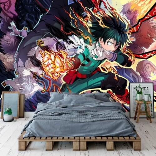 My Hero Academ Wallpaper Custom 3D Wallpaper Hand-painted Janpnese Anime Wall Murals Bedroom Living room Decor Cosplay Studio