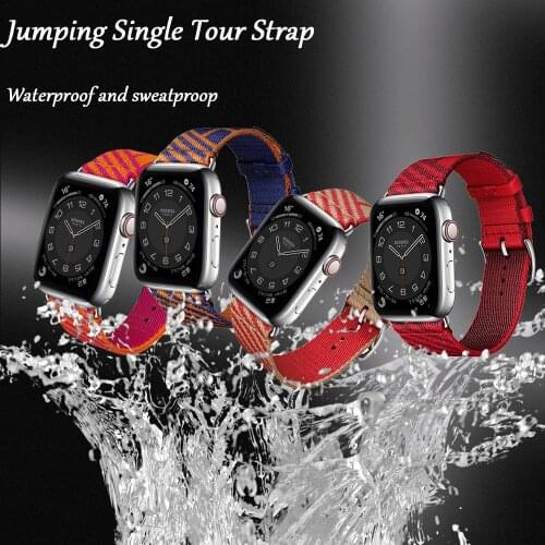 Nylon Braid Jumping Single Tour Strap For Apple Watch Band 38mm 40mm 44mm 42mm Sports Lissome Band iWatch Series 6SE 5 4 3 2