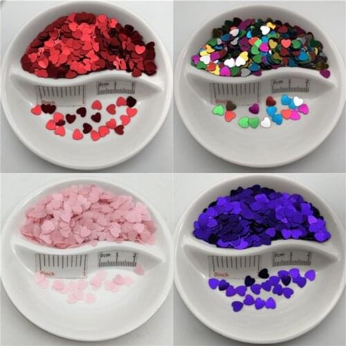 New Hot 20g 6mm Heart Shape PVC loose Sequins Glitter Paillettes for Nail Art manicure/sewing/wedding decoration confetti
