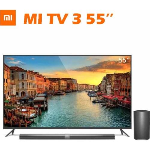 Original xiaomi Smart Mi TV 3 55" Real 4K 3840*2160 Ultra HD Quad Core Ultra thin Split Type Subwoofer