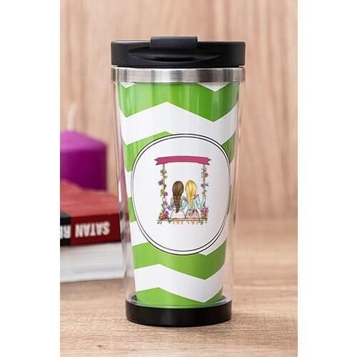 Gift Shop Best Friends Swing Design Green Thermos Cup