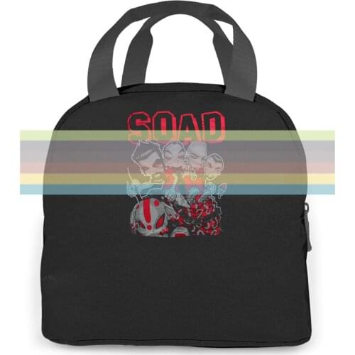System of A Down Bay Island Black Printing women men Portable insulated lunch bag adult student