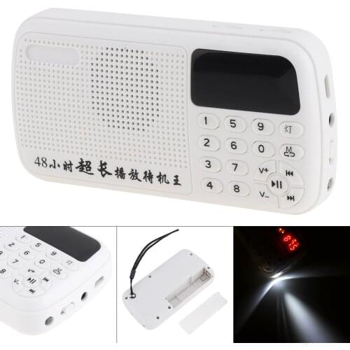 E11 Portable Radio Mini Audio Card Speaker FM Radio with 3.5mm Headphone Jack and USB Charge Line Fit for Home/Outdoor
