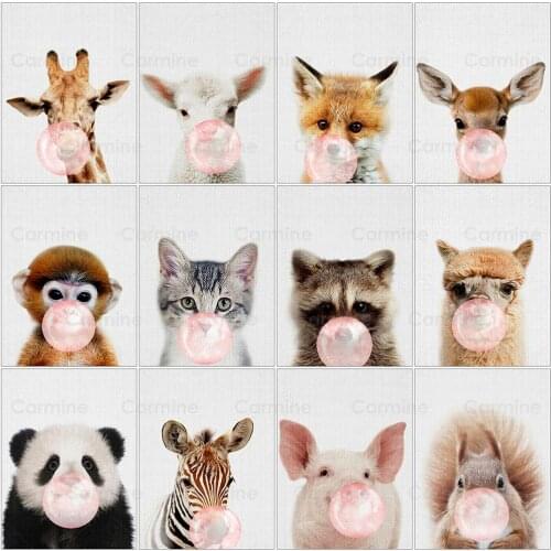 Different Animals Full Drill Square Diamond Embroidery Cartoon Rhinestones Handicraft Diamond Painting Panda Cross Stitch Mosaic